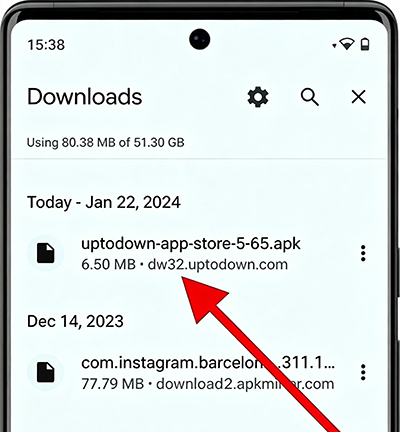 Tocar APK descargado